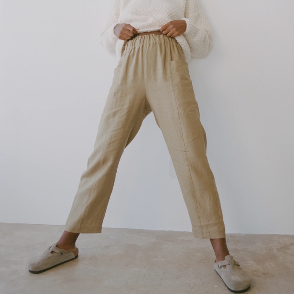 OZMA Tan Wide Leg Pants